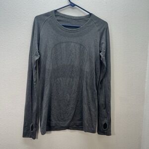 Lululemon Swiftly Tech Long Sleeve Crewneck Top Size 10 Gray Performance Running